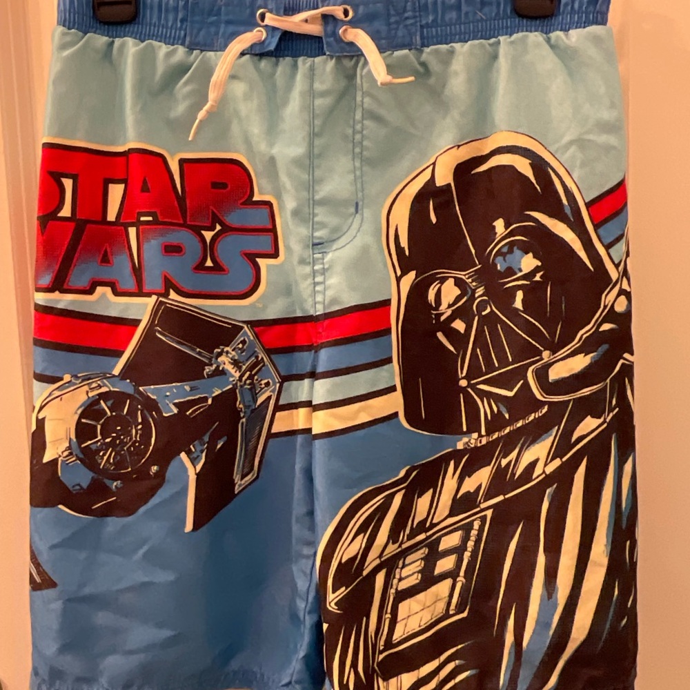 Vintage Star Wars Kids Swim Trunks - Blue and Black